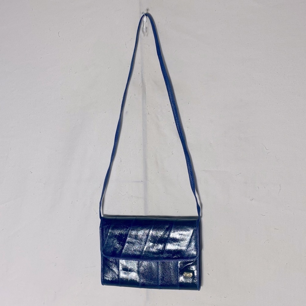 Umi Blue Faux Leather Cross Body Bag Purse Clutch